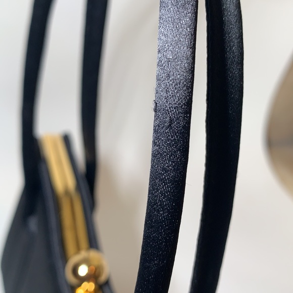Vintage Carla Marchi Black satin evening purse - Picture 8 of 9
